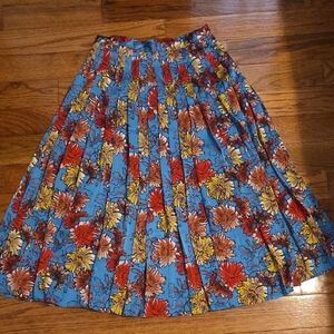 Aritzia Floral Midi Skirt - Blue, Red, Yellow